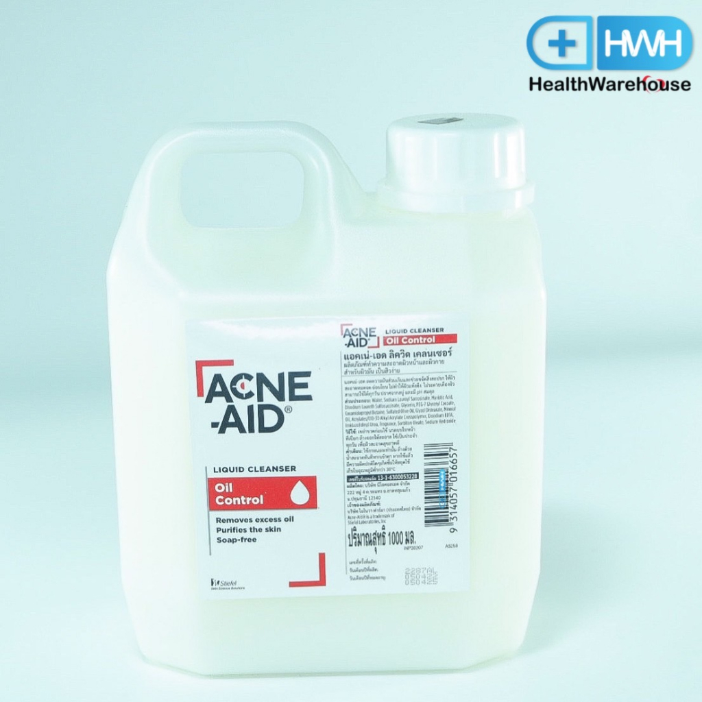 Acne Aid Liquid Cleanser 1000 ml (สีแดง) สำหรับผิวมันและผสม ลดปัญหาสิว Exp. 4/2025