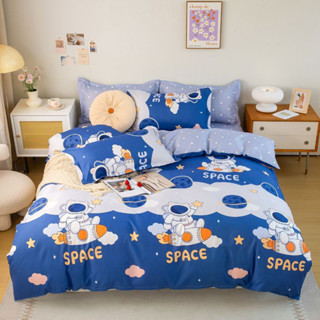 ส่งฟรี! ชุดผ้าปูที่นอน+ผ้านวมครบเซ็ต 6 ชิ้น “ลายการ์ตูนนักบินอวกาศ” Astronaut Cartoon Beddings