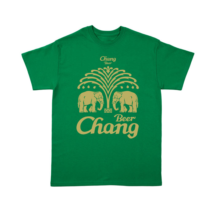 เสื้อยืด ช้าง วินเทจ ลายสีทอง เครื่องดื่ม   T SHIRT SIZE M - 3XL GOLD LIMITED
