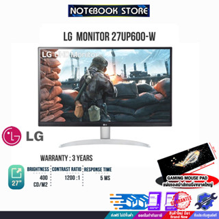 [รับเพิ่ม! แผ่นรองเม้าส์ Gaming ขนาดใหญ่]LG MONITOR 27UP600-W(IPS 4K)/ประกัน 3 Y/By Notebook store