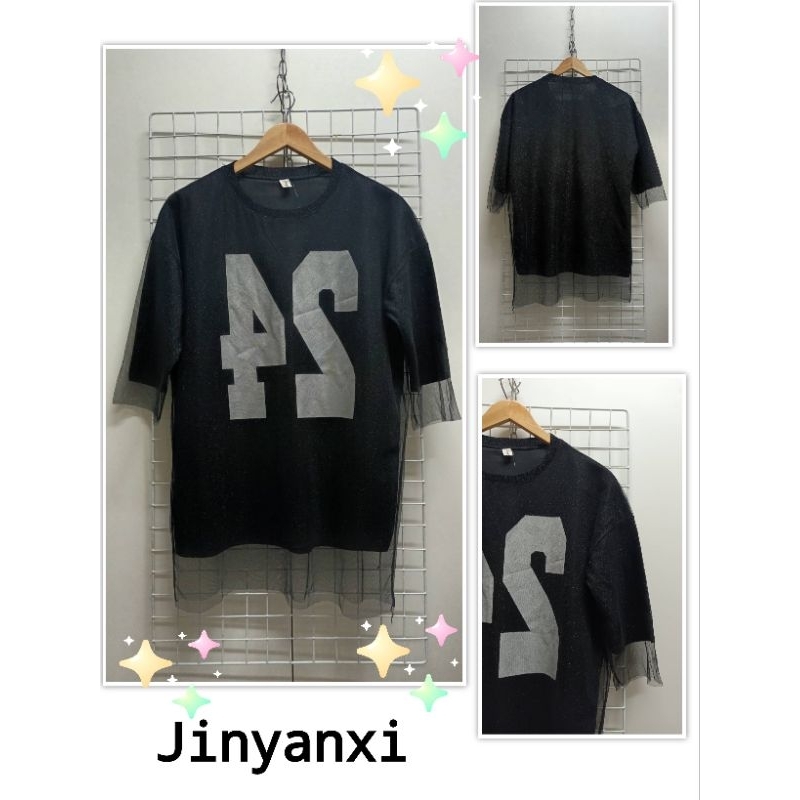 45. Jinyanxi เสื้อยืด Oversize แฟชั่นเกาหลีมือสอง