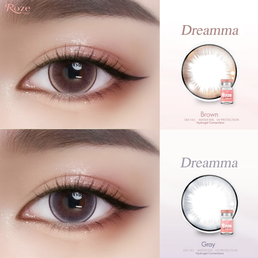 คอนแทคเลนส์ Hydrogel ลาย Dreamma (Roze)