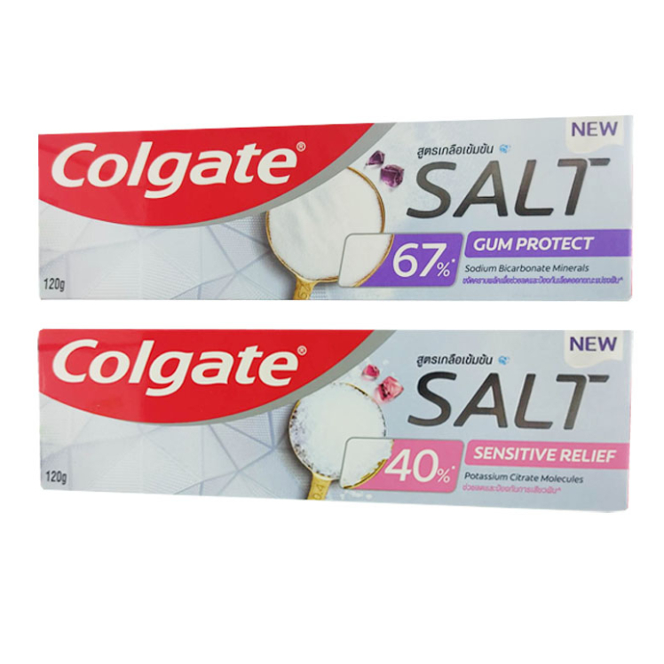 ยาสีฟันคอลเกต 120 g. Colgate​ salt​ สูตรเกลือเข้มข้น / Gum Protect กัม โพรเทค/sensitive relief ลดเสี