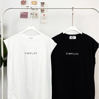 เสื้อยืด Oversize แบรนด์ Anywear ®️ ลาย Simplyfy แขนกุด