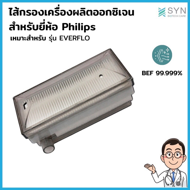 ไส้กรองอากาศเครื่องผลิตออกซิเจน Philips EverFlo (5 ลิตร) อะไหล่คุณภาพ ตรงรุ่น