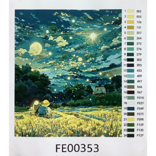 (สีหลอด) DIY Paint by numbers ภาพระบายสีตามตัวเลข FE00353 ไม่มีเฟรม