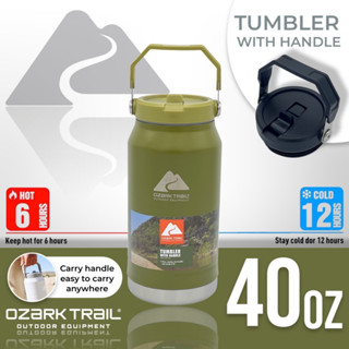 💯กระติกน้ำเก็บความเย็น แทงค์ OZARK TRAIL 40oz Tank-shaped water bottle กระบอกน้ำ 1200ml สแตนเลส หูหิ้ว เก็บอุณหภูมิ