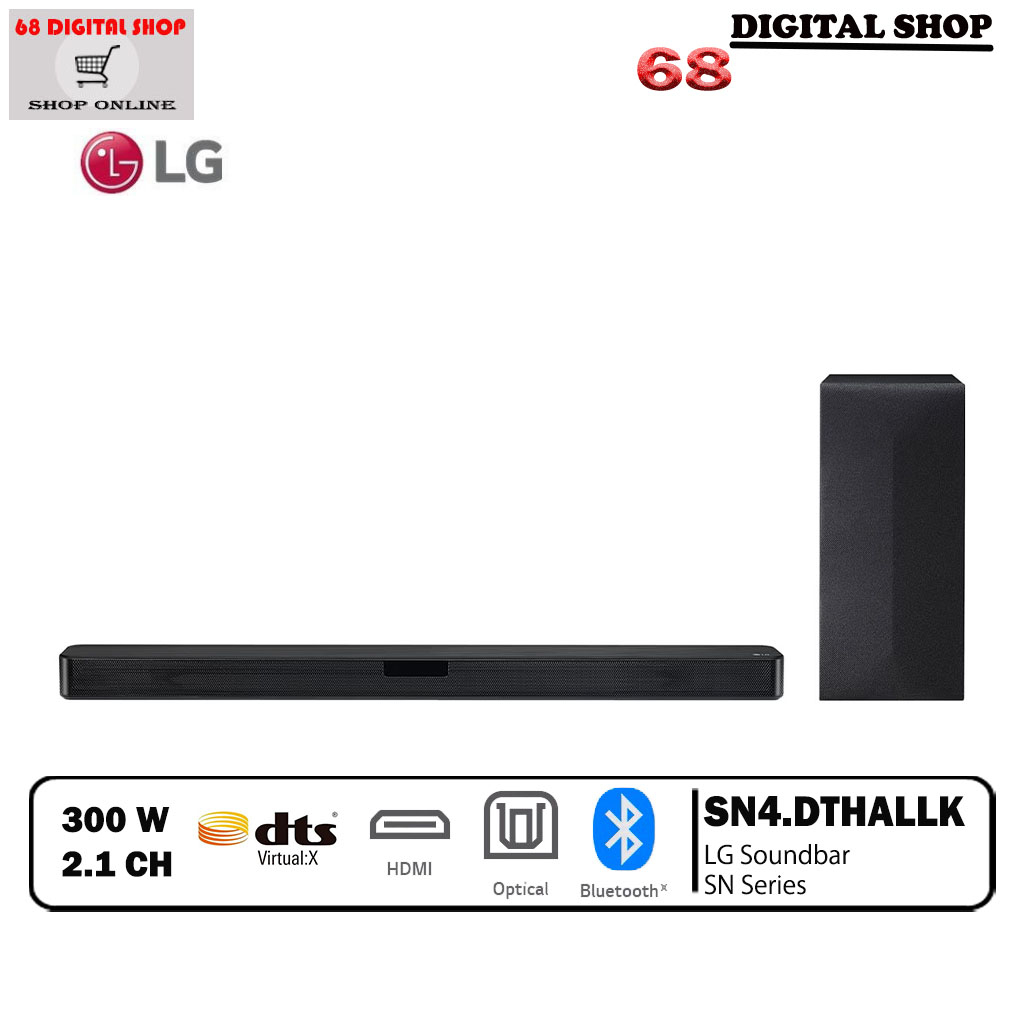 LG SoundBar SN4 ลำโพง ซาวด์บาร์ แอลจี 300W 2.1 Ch. รุ่น SN4.DTHALLK