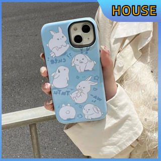 💲คูปองเคลม💲เคสไอโ case for iphone 11 12 กระต่ายสีฟ้า เคส 14 13 12 11 pro max การป้องกันอย่างเต็มที่ ป้องกันการตก