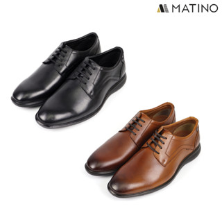 MATINO SHOES รองเท้าชายคัทชูหนังแท้ รุ่น MC/B 3011 - BLACK/TAN