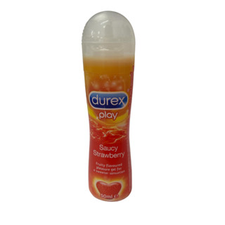 Durex Play Saucy Strawberry Gel 50 ml [1 ขวด][สีแดง] เจลหล่อลื่น ดูเร็กซ์ เพลย์ ซอสซี่ สตรอเบอร์รี่ เจล