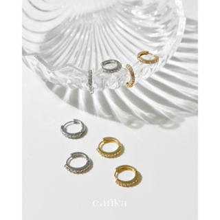 (กรอกโค้ด GG24P ลด 65.-) earika.earrings - shine hoop ต่างหูเงินแท้ (มีให้เลือก 2 สี 2 ขนาด) เหมาะสำหรับคนแพ้ง่าย