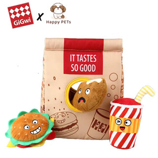 GiGwi Fast food SET ของเล่นสัตว์เลี้ยง ของเล่นหมา บีบ/กัด มีเสียง Happy PETs