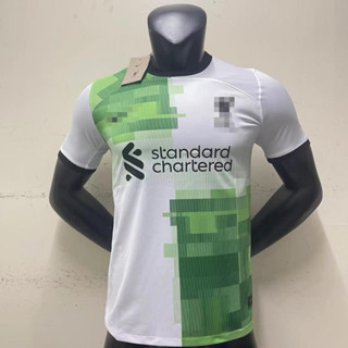 เสื้อกีฬาแขนสั้น ลายทีมชาติฟุตบอล Liverpool AWAY 23-24 ชุดเยือนไซซ์ S-2XL