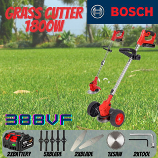 BOSCH 1800W เครื่องตัดหญ้าไฟฟ้าที่มีประสิทธิภาพเครื่องตัดหญ้าแบบปรับได้บ้านสวน