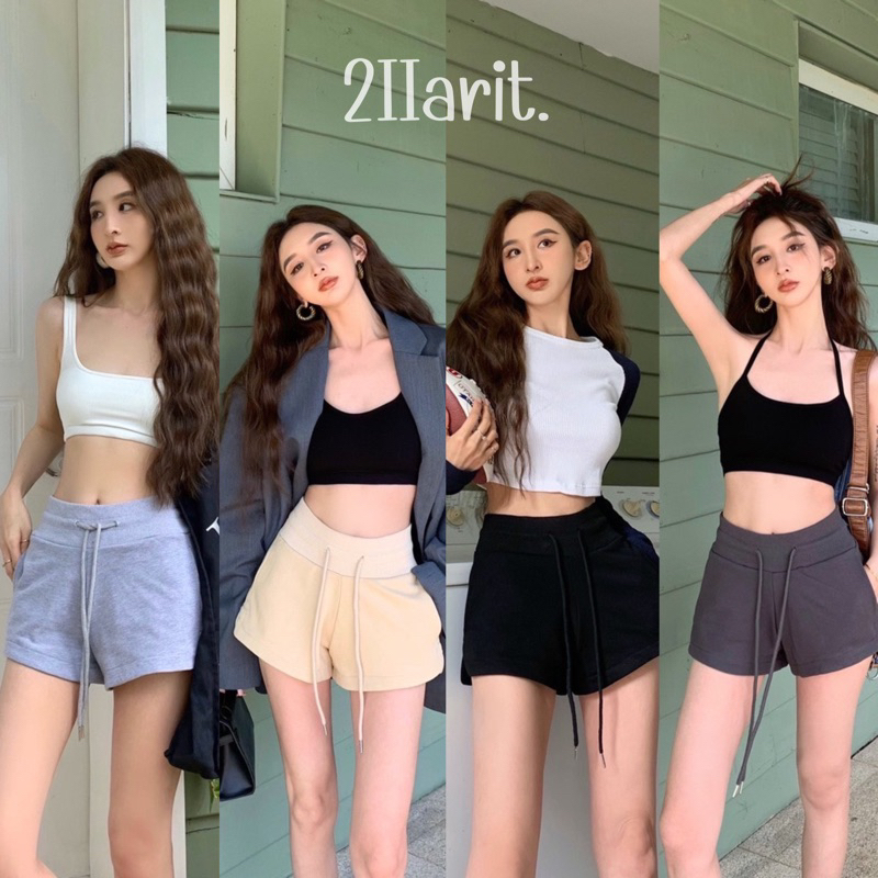 2llarit .k613 short pants กางเกงวอร์มขาสั้นสายฝอ กางเกงขาสั้นเกาหลีผ้านุ่ม ใส่แล้วขายาว