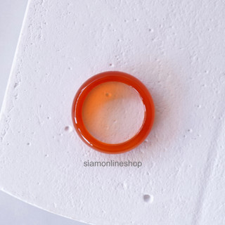 FIRE AGATE RING แหวนหินแท้ หินอาเกต โทนสีส้ม หินนำโชค หินมงคล by siamonlineshop