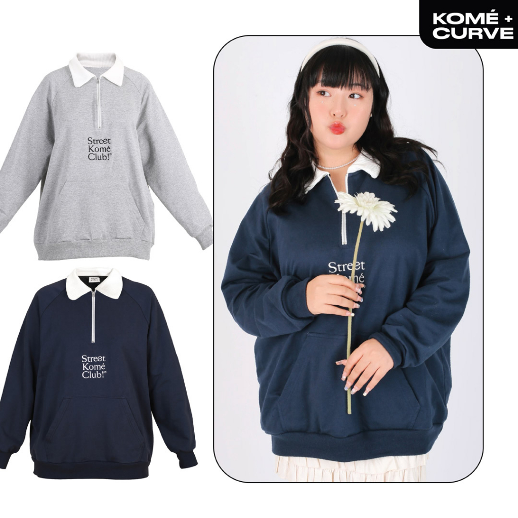 kome.offi (curve) เสื้อสเวตเตอร์ รุ่น high school sweater
