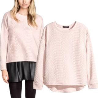 H : Pink Textured sweatshirt