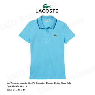 Lacoste เสื้อโปโลหญิง รุ่น Women’s Lacoste Slim Fit Crocodiles Organic Cotton Pique Polo Code: PF8381 10 N1W