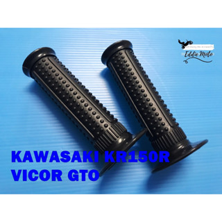 KAWASAKI KR150R VICTOR GTO HANDLE GRIP RUBBER "BLACK" SET  // ปลอกแฮนด์ ปลอกมือ สีดำ