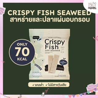 ขนมสุขภาพ สาหร่ายและปลาแผ่น อบกรอบ ขนมคลีน แคลต่ำ 70 kcal De La Lita Crispy Seaweed