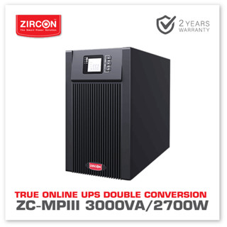 TRUE ONLINE UPS : ZC-MPIII 3000VA/2700W Tower type ZIRCON เพียวซายน์100% สำหรับเครื่องเวิร์ฟเวอร์, RIG, PSU80+ ประกัน2ปี