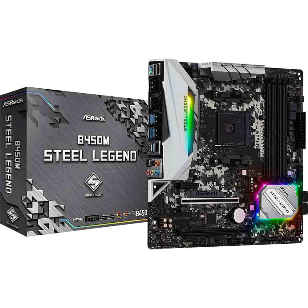 ASRock Mainboard B450M / B450 Steel Legend AM4
