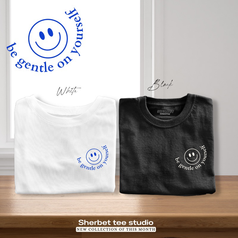 พร้อมส่ง /เสื้อยืดลายหน้ายิ้ม be gentle | SHERBETTEESHOP