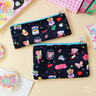 DADDY | Pixie Baby Pencil Bag กระเป๋าดินสอ ผ้าแคนวาส สีดำ มีสองขนาดให้เลือก