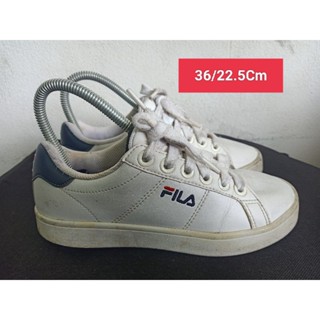 Fila Size 36 ยาว 22.5 Cm  รองเท้ามือสอง ผู้หญิง เท้าเล็ก  ผ้าใบ สวม แฟชั่น ลำลอง เที่ยว