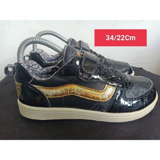 Vans Size 34 ยาว 22 Cm  รองเท้ามือสอง ผู้หญิง เท้าเล็ก  ผ้าใบ สวม แฟชั่น ลำลอง เที่ยว