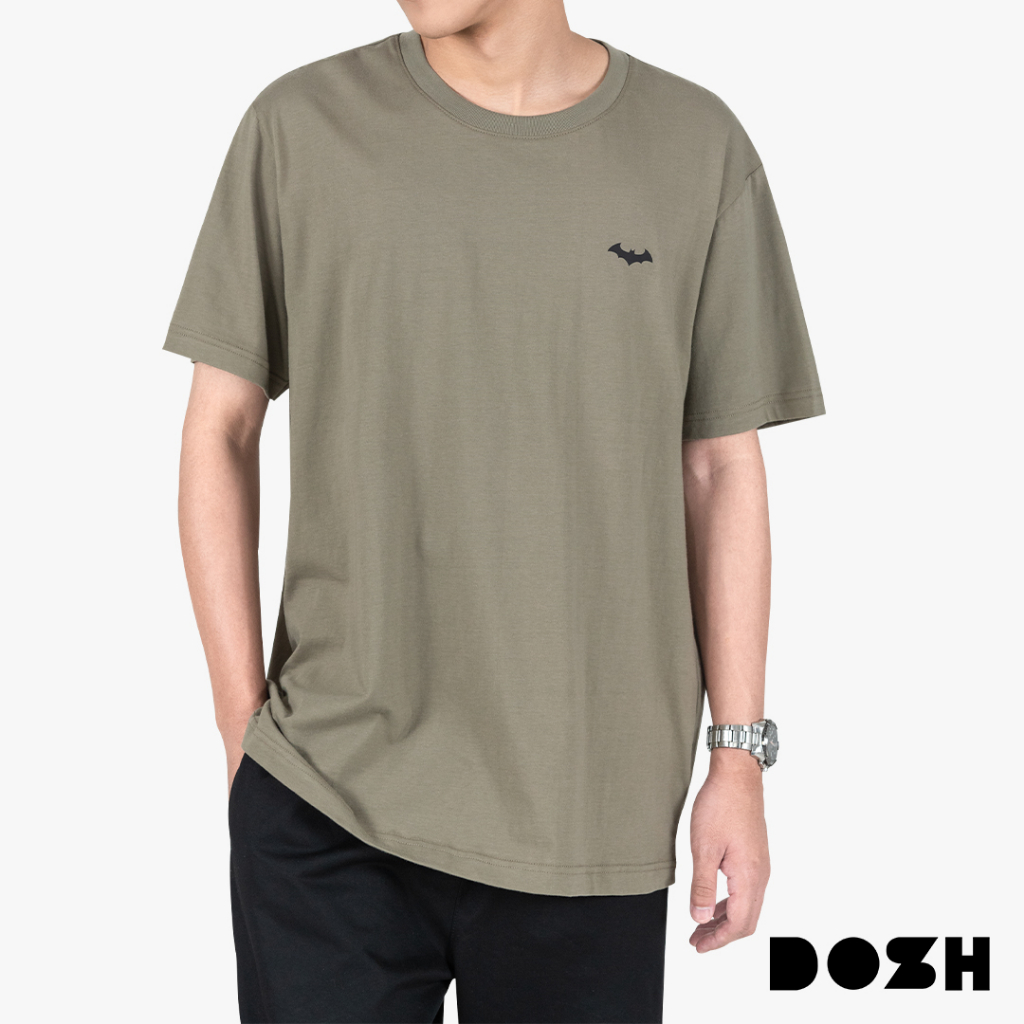 DOSH MEN'S BASIC T-SHIRTS BATMAN เสื้อยืดคอวีสีพื้น S-XL DBMT5252-OG