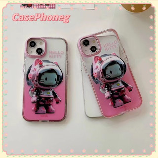 🍑CasePhoneg🍑การ์ตูน คิตตี้ สีชมพู เคสใส หวานเท่ น่าสนใจiPhone 11 14 pro max ป้องกันการหล่น ขอบเต็ม case for iPhone 12 13