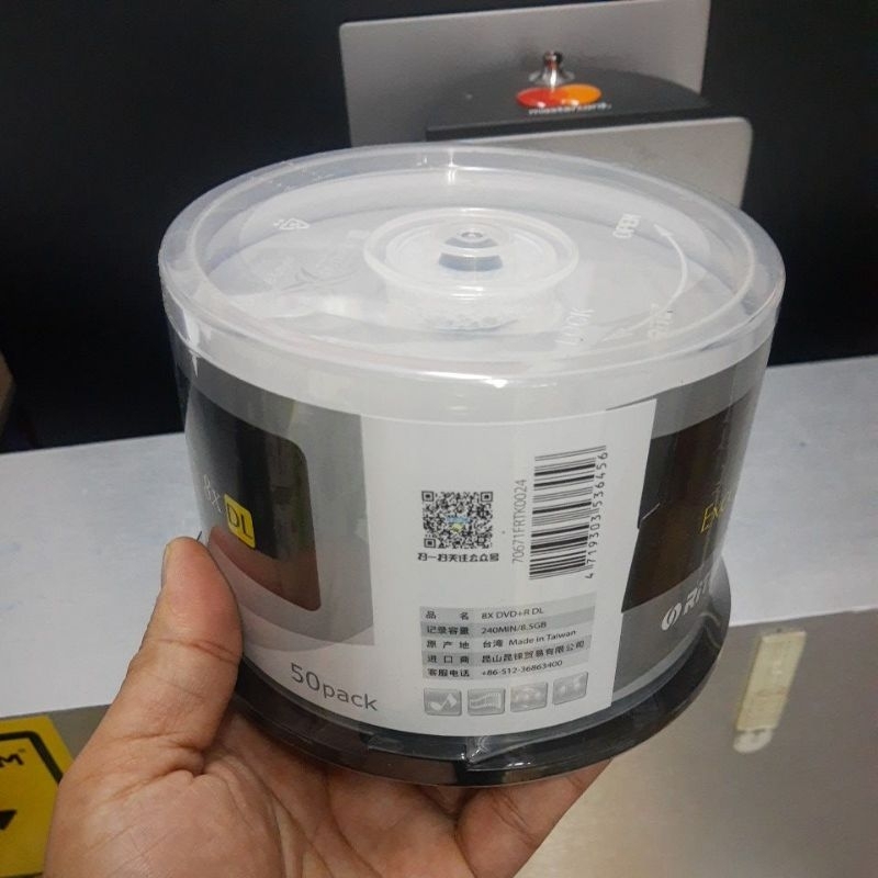 DVD+R DL D9  Ritek Double X Dual Layer 8.5GB 2-8X 240Min. (Pack.50 Disc.) Double Yi 50 Pieces Ritek Double X DVD+R DL D9