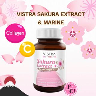 VISTRA Nutribeau Sakura Extract &amp; Marine Collagen Plus C 30 Tablets สารสกัดซากุระ และมารีน คอลลาเจน พลัส ซี #10960