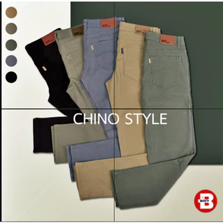 [BOVY JEANS] กางเกงชิโน่ขายาว CHINO X รุ่น 1065 ทรงกระบอก ผ้าพรีเมียม สีดำ เขียว กากี ไซส์ 30-38