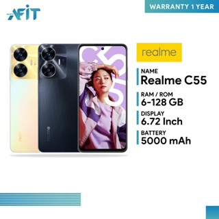 Realme C55 (6+128GB) (8+256GB) หน้าจอ 6.72 นิ้ว  แบตเตอรี่ 5000 mAh ชาร์จ 10W lI ประกันศูนย์ไทย 1 ปี