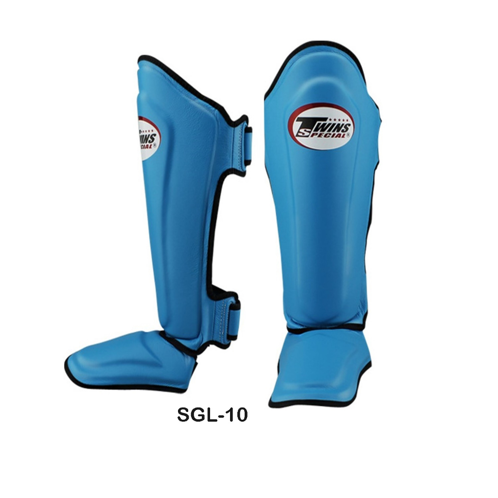 สนับแข้ง ทวินส์ สีฟ้า สำหรับการซ้อมมวย Twins Special shin Guards SGL10 Blue (S,M,L,XL) Protector for Training