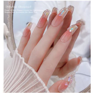 อะไหล่เพชรสีคละแบบ เลื่อมระยิบ ระยับ สำหรับตกแต่งเล็บเจล 100/แพค 🌈พร้อมส่งในไทย 🌈
