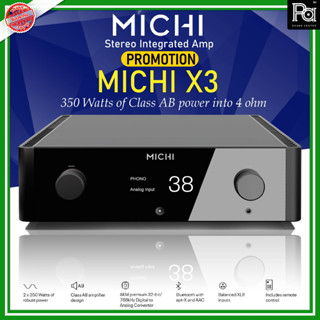 ROTEL Michi X3 Integrated Amplifier 350 วัตต์ที่ 4 โอห์ม PC-USB, apt-X Bluetooth และ Moving Magnet Phono Stage source PA