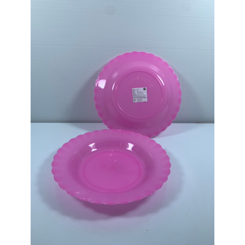 จานสีพลาสติก No.0031 sn 8 นิ้ว มี3สี ยกโหล12ชิ้น - รูปที่ 2