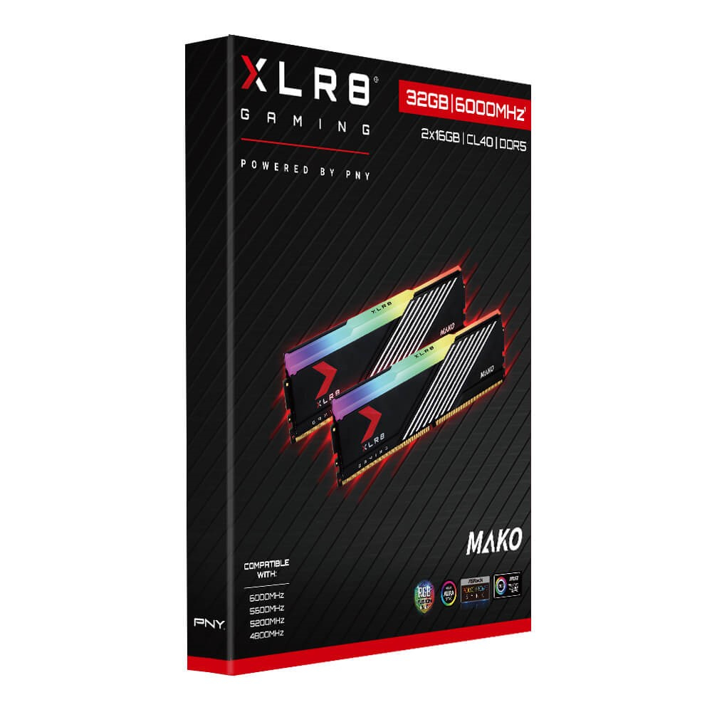 แรมพีซี PNY XLR8 MAKO EPIC-X RGB 32GB (2x16) DDR5 6000MHz Desktop Memory MD32GK2D5600040MXRGB -LfeTime