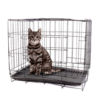 กรงสุนัข กรงเหล็กสุนัข Dog Cage 2 ขนาด 50x34x42 และ 60x43x50 กรงพับได้ มีประตู มีถาดรอง gensen365