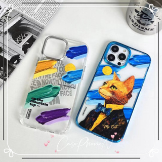 🔥สไตล์ใหม่🔥เคสไอโฟน iphone 11 14 Pro Max ins ดูเดิลสี นายแมว ป้องกันการตก เคส iphone 12 13 Pro Case for iPhone