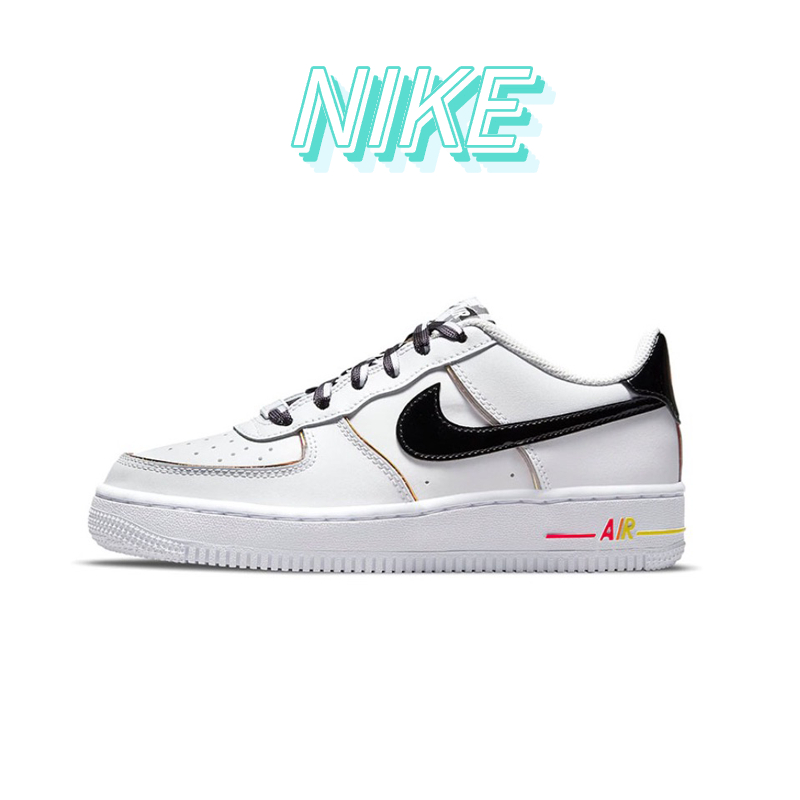 Nike Air Force 1 Low Fresh Gradient Low Top รองเท้าผ้าใบสีขาวดำของแท้ 100%