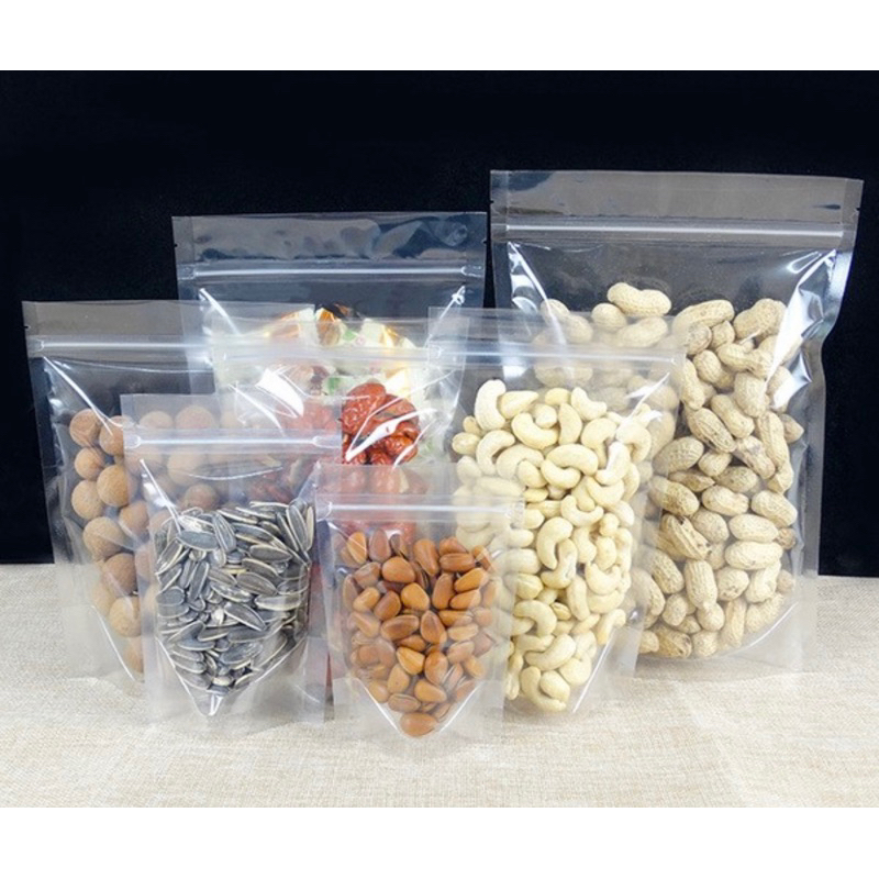 ถุงซิป ใส ตั้งได้ (แพคละ 50ใบ)  ถุงซิป ถุงตั้งได้ Poly Clear