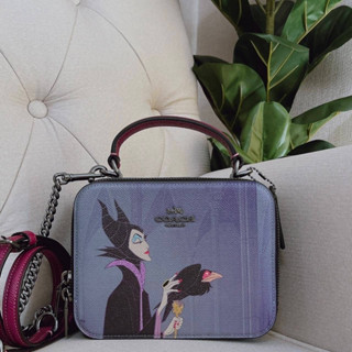 🎀 (สด-ผ่อน) กระเป๋าสะพายสีดำ 7 นิ้ว CC376 Disney ดำม่วง / C2872 ดำ BOX CROSSBODY