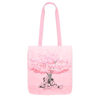 กระเป๋าสะพาย Mickey &amp; Minnie Sakura Tote Bag Tokyo Disney Resort Exclusive กลับใช้ได้ 2 ด้าน ขนาด 37 x 32 x 5 ซม.