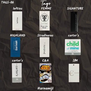 🌟Tags-06🌟 ป้ายห้อย ป้ายกระดาษ  lefties,FEMME,SIGNATURE,HIGHLAND,stradivirus,carters,C&amp;A,J/M